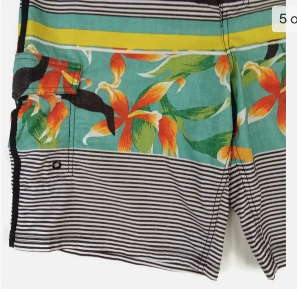 Mossimo Board Shorts Swim Trunks Mens 38 x 10.5 Pocket Multicolor Drawstring - Picture 3 of 4